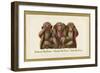 Speak, Hear, See No Evil, Three Monkeys-null-Framed Art Print