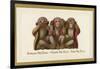 Speak, Hear, See No Evil, Three Monkeys-null-Framed Art Print