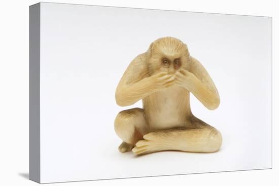 Speak No Evil, One of the Three Wise Monkeys-Japanese School-Stretched Canvas