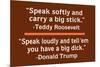 "Speak Softly and Carry a Big Stick" Vs "Speak Loudly and Tell 'Em Yo Uhave a Big Dick"-Ephemera-Mounted Poster