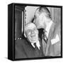 Speaker Sam Rayburn Gets a Kiss on the Head from Senate Majority Leader Lyndon Johnson-null-Framed Stretched Canvas