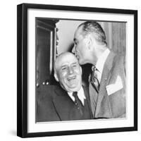 Speaker Sam Rayburn Gets a Kiss on the Head from Senate Majority Leader Lyndon Johnson-null-Framed Premium Photographic Print