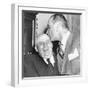 Speaker Sam Rayburn Gets a Kiss on the Head from Senate Majority Leader Lyndon Johnson-null-Framed Premium Photographic Print