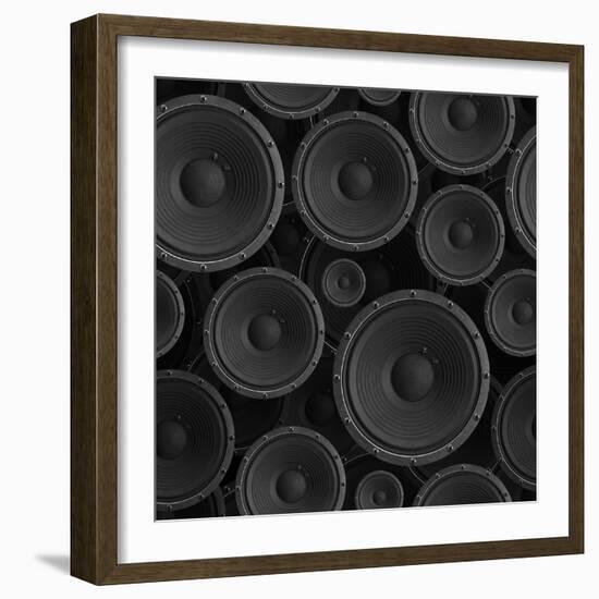 Speakers Seamless Background - Texture Pattern for Continuous Replicate.-Fedorov Oleksiy-Framed Photographic Print