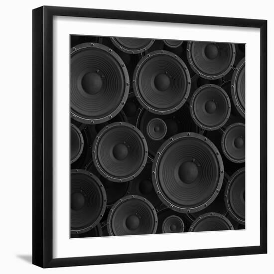 Speakers Seamless Background - Texture Pattern for Continuous Replicate.-Fedorov Oleksiy-Framed Photographic Print