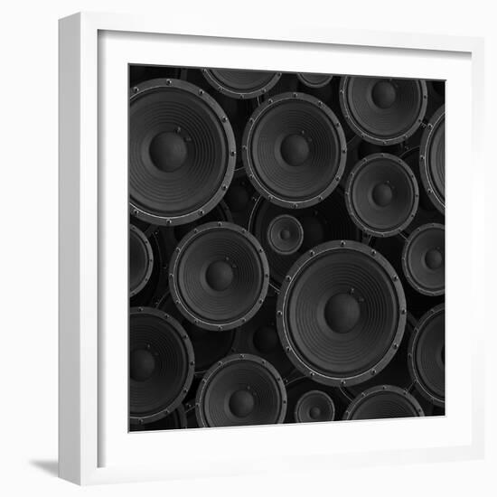 Speakers Seamless Background - Texture Pattern for Continuous Replicate.-Fedorov Oleksiy-Framed Photographic Print