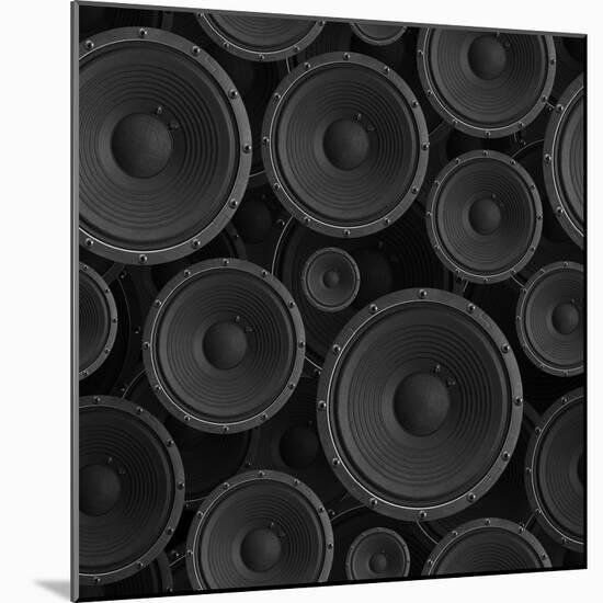 Speakers Seamless Background - Texture Pattern for Continuous Replicate.-Fedorov Oleksiy-Mounted Photographic Print