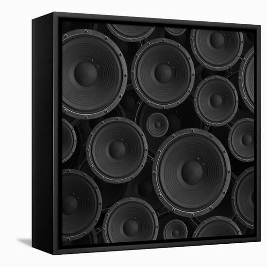 Speakers Seamless Background - Texture Pattern for Continuous Replicate.-Fedorov Oleksiy-Framed Stretched Canvas