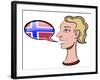 Speaking Norwegian - illustration-Neale Osborne-Framed Giclee Print