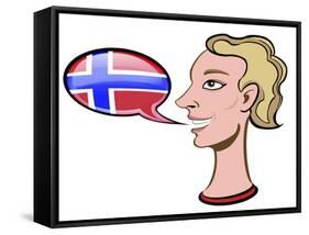 Speaking Norwegian - illustration-Neale Osborne-Framed Stretched Canvas
