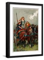 'Spear in Hand, Boadicea Led Them to Attack', Illustration from 'Heroes and Heroines of English…-Gordon Frederick Browne-Framed Giclee Print