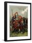 'Spear in Hand, Boadicea Led Them to Attack', Illustration from 'Heroes and Heroines of English…-Gordon Frederick Browne-Framed Giclee Print