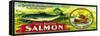 Spear Salmon Can Label - Yes Bay, AK-Lantern Press-Framed Stretched Canvas