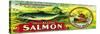 Spear Salmon Can Label - Yes Bay, AK-Lantern Press-Stretched Canvas