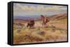 Spearing a Buffalo, 1925-Charles Marion Russell-Framed Stretched Canvas