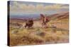 Spearing a Buffalo, 1925-Charles Marion Russell-Stretched Canvas