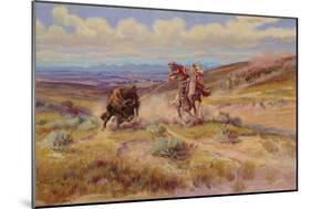 Spearing a Buffalo, 1925-Charles Marion Russell-Mounted Giclee Print