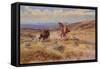 Spearing a Buffalo, 1925-Charles Marion Russell-Framed Stretched Canvas