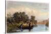 Spearing Fish from a Canoe, 1853-Seth Eastman-Stretched Canvas