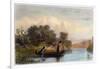 Spearing Fish from a Canoe, 1853-Seth Eastman-Framed Giclee Print