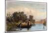 Spearing Fish from a Canoe, 1853-Seth Eastman-Mounted Premium Giclee Print