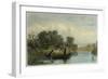 Spearing Fish from a Canoe-Seth Eastman-Framed Giclee Print