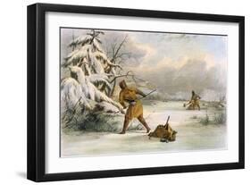 Spearing Muskrats in Winter-Seth Eastman-Framed Giclee Print