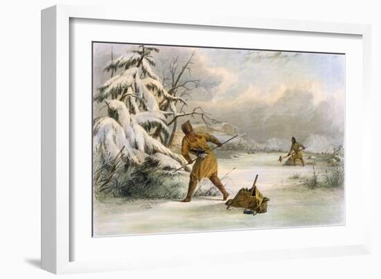 Spearing Muskrats in Winter-Seth Eastman-Framed Giclee Print