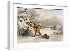 Spearing Muskrats in Winter-Seth Eastman-Framed Giclee Print