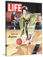 Special Issue: Japan, Woman in Kimono Bowling, September 11, 1964-Larry Burrows-Stretched Canvas