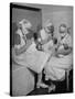 Special Nursery Nurses Wearing Masks as They Bottle-Feed Fully Developed Premature Babies-Hansel Mieth-Stretched Canvas