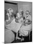Special Nursery Nurses Wearing Masks as They Bottle-Feed Fully Developed Premature Babies-Hansel Mieth-Mounted Photographic Print