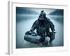 Special Operations Forces Combat Diver with Underwater Propulsion Vehicle-Stocktrek Images-Framed Photographic Print