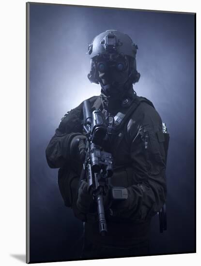 Special Operations Forces Soldier Equipped with Night Vision And An HK416 Assault Rifle-Stocktrek Images-Mounted Photographic Print