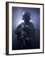 Special Operations Forces Soldier Equipped with Night Vision And An HK416 Assault Rifle-Stocktrek Images-Framed Photographic Print