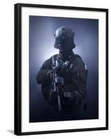 Special Operations Forces Soldier Equipped with Night Vision And An HK416 Assault Rifle-Stocktrek Images-Framed Photographic Print