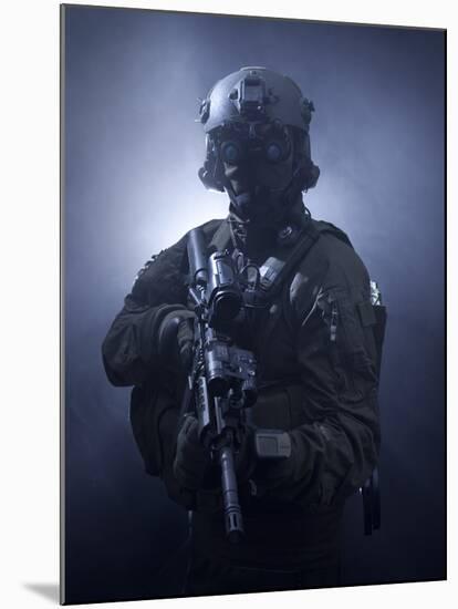 Special Operations Forces Soldier Equipped with Night Vision And An HK416 Assault Rifle-Stocktrek Images-Mounted Photographic Print