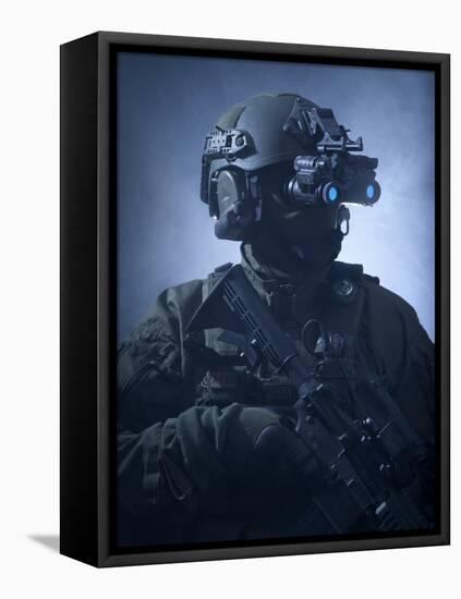 Special Operations Forces Soldier Equipped with Night Vision-Stocktrek Images-Framed Stretched Canvas