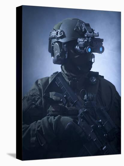 Special Operations Forces Soldier Equipped with Night Vision-Stocktrek Images-Stretched Canvas