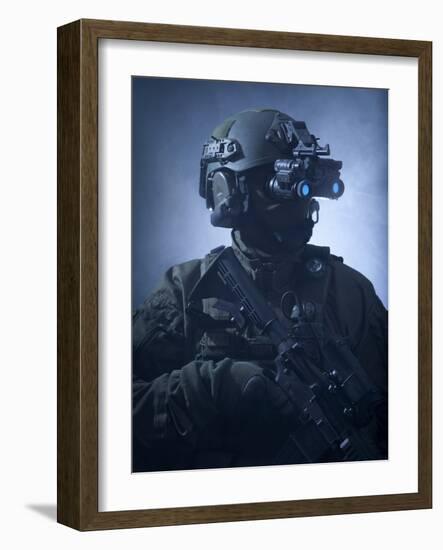 Special Operations Forces Soldier Equipped with Night Vision-Stocktrek Images-Framed Photographic Print