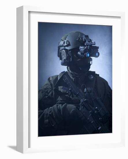 Special Operations Forces Soldier Equipped with Night Vision-Stocktrek Images-Framed Photographic Print