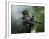 Special Operations Forces Soldier Transits the Water Armed with An Assault Rifle-Stocktrek Images-Framed Photographic Print