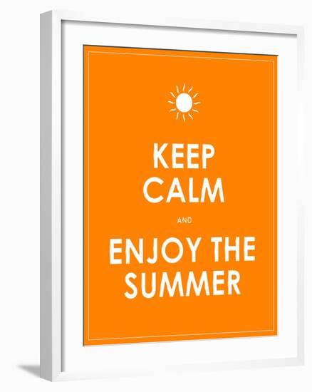 Special Summer Keep Calm Modern Motivational Background-place4design-Framed Art Print