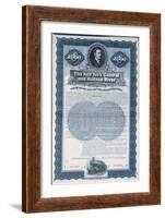 Specimen Bond Certificate For $1000, New York Central and Hudson River Railroad Company, c.1900-null-Framed Giclee Print