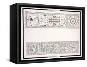 Specimens of the Mosaics, from the Tomb of the Emperor, C. 1815 (Pencil, Pen, Ink, W/C)-null-Framed Stretched Canvas