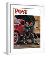 "Speck of Coal," Saturday Evening Post Cover, October 18, 1947-Stevan Dohanos-Framed Giclee Print