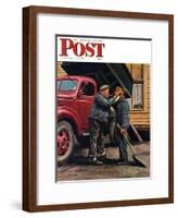 "Speck of Coal," Saturday Evening Post Cover, October 18, 1947-Stevan Dohanos-Framed Giclee Print