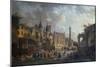 Spectacle forain dans un carrefour imaginaire de Paris-Pierre-Antoine Demachy-Mounted Giclee Print