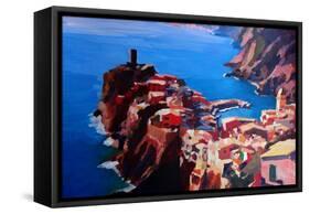 Spectacular Cinque Terre View to Vernazza, Ligure-Markus Bleichner-Framed Stretched Canvas