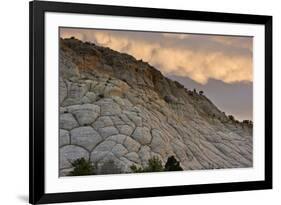 Spectacular cross-bedded Navajo sandstone rock (fossilised sand dunes) at sunset, Utah-Bob Gibbons-Framed Photographic Print